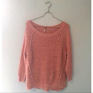 Free People Sz M slouchy peach salmon dune sweater